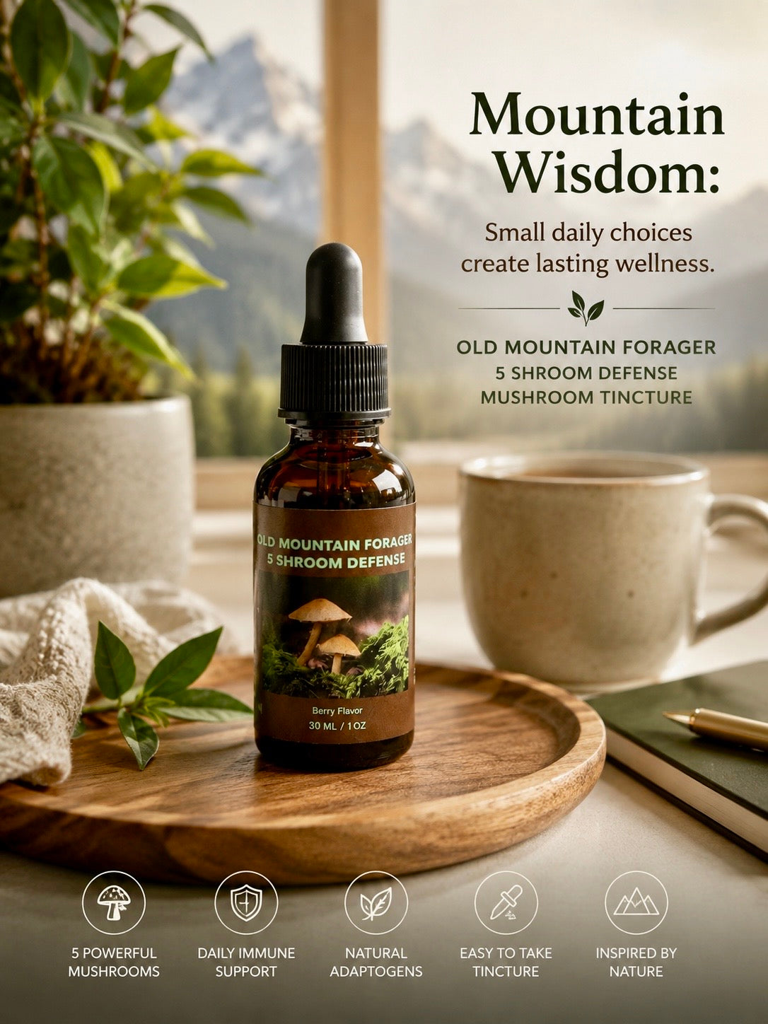 Why Choose a Six Mushroom Tincture? Meet Old Mountain Forager Defense™