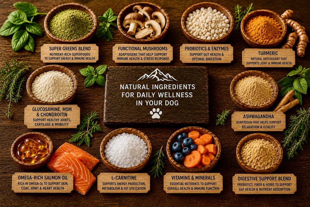 K-9 Daily Boost – Complete multivitamin support with salmon oil, probiotics, and greens blend