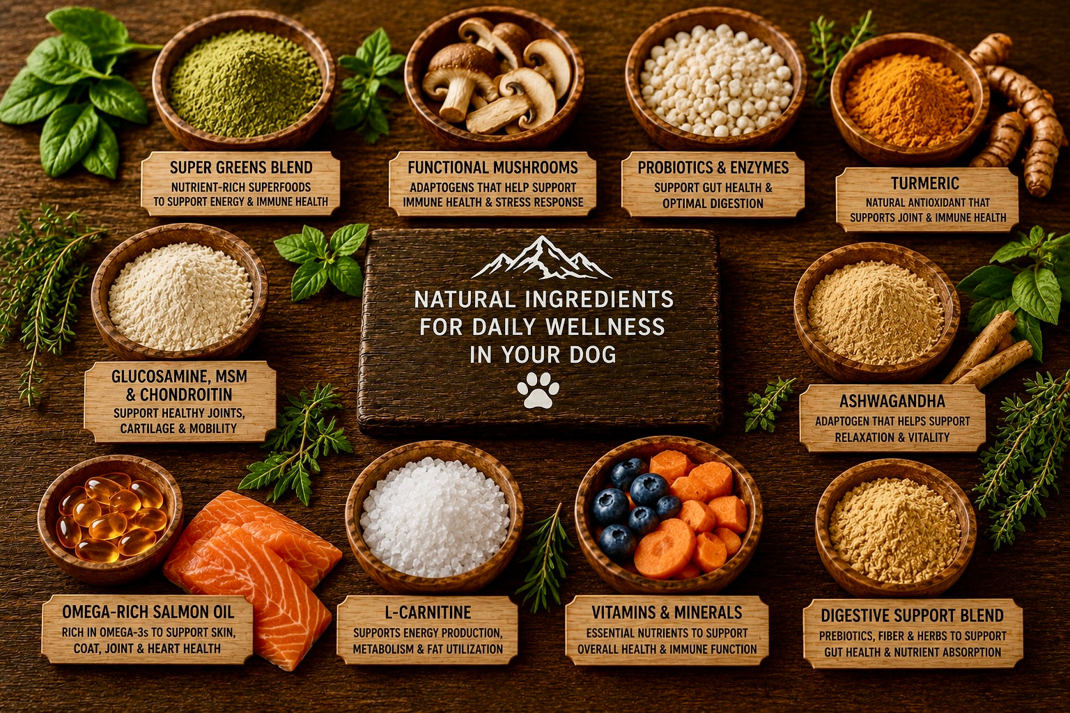 K-9 Daily Boost – Complete multivitamin support with salmon oil, probiotics, and greens blend